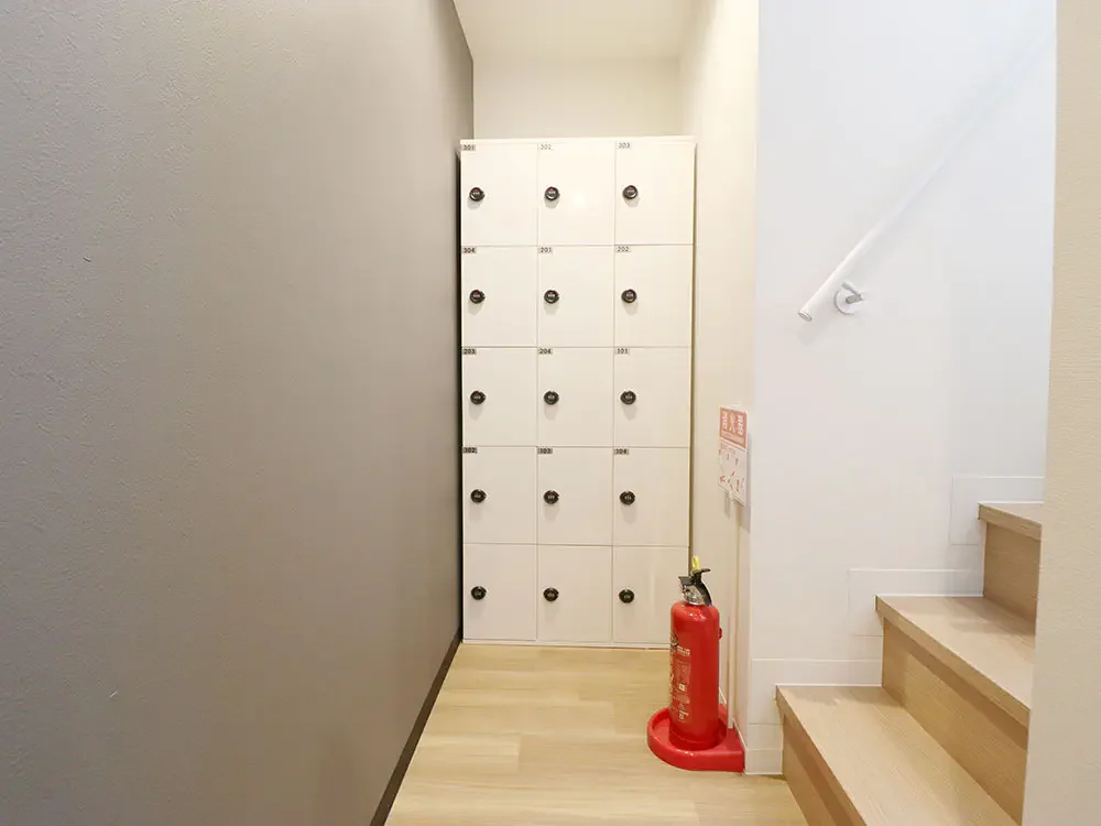 Beside the stairs
