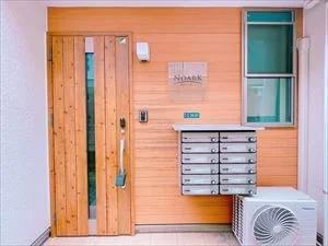 Building entrance and mailboxes