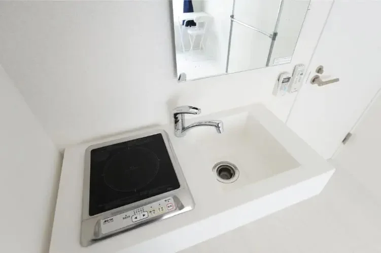 Kitchen and washbasin