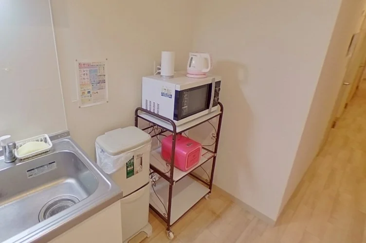 Kitchen and microwave