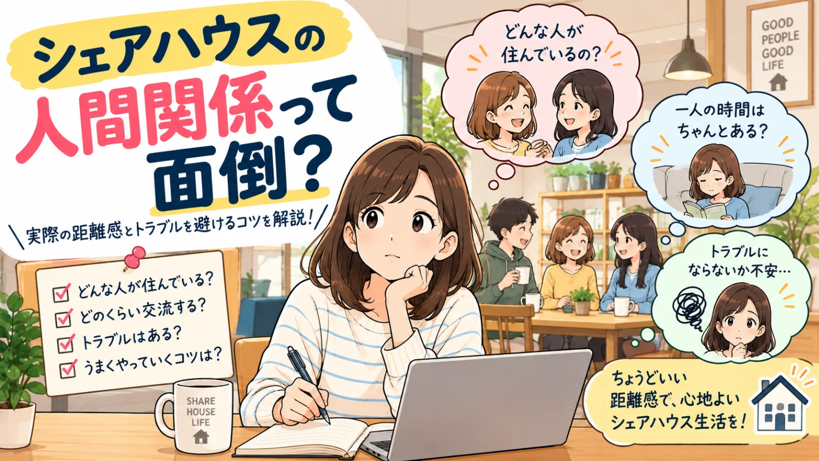 シェアハウスの人間関係は面倒？距離感とトラブル対策
