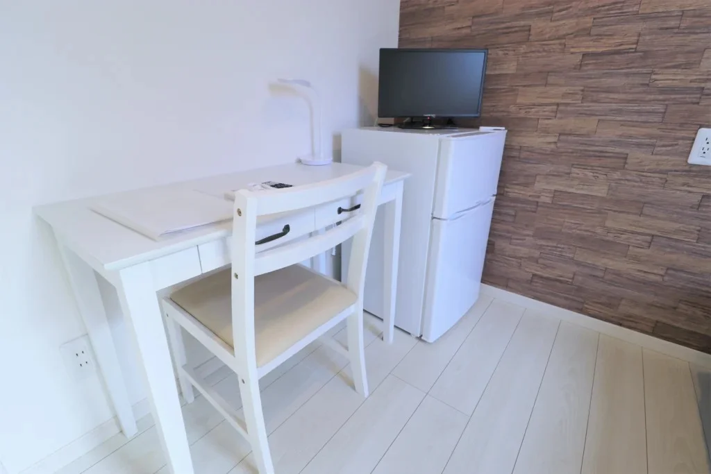 Furnished with appliances and furniture