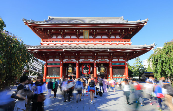 Senso-ji Temple and tourists